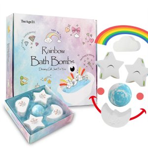 Rainbow bath bomb set
